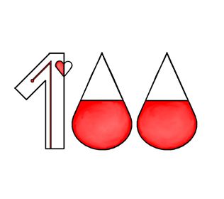Logo 100 litrów krwi na 100 lecie Niepodległości